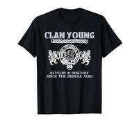 Nom de Famille Jeune écossais Clan Young T-Shirt, Homme, Noir, 5XL