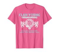 Nom de Famille Jeune écossais Clan Young T-Shirt, Homme, Rose Chiné, M