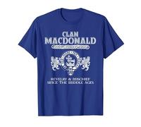 Nom de Famille MacDonald écossais du Clan MacDonald T-Shirt, Homme, Bleu Royal, 3XL