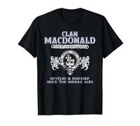 Nom de Famille MacDonald écossais du Clan MacDonald T-Shirt, Homme, Noir, XL