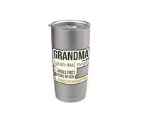 Nom de grand-mère [gran-ma] 1. Spoiled Demande jamais Humour Gobelet isotherme en acier inoxydable double paroi