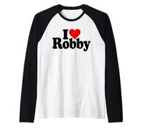 NOM DE I Love Heart Robby Robert Rob sur Un T-Shirt Manche Raglan