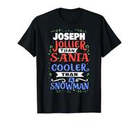 Nom de Joseph Père Noël drôle T-Shirt Graphique avec Valeur, Homme, Noir, S