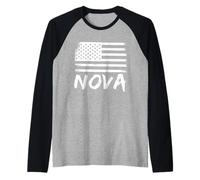 Nom de prénom personnalisé de citoyenneté Nova Birthday Manche Raglan