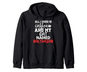 Nom du Chat Balthazar Gifts All I Need is Coffee Cat Named Sweat à Capuche