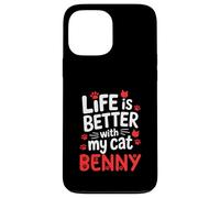 Nom du Chat Benny Life is Better with My Cat Benny Coque pour iPhone 13 Pro Max