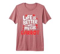 Nom du Chat Carrot Life is Better with My Cat Carrot T-Shirt Haut de Gamme
