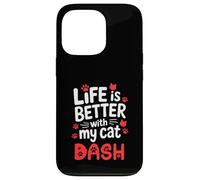 Nom du Chat Dash Life is Better with My Cat Dash Coque pour iPhone 13 Pro