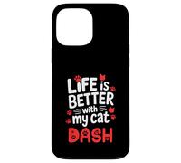Nom du Chat Dash Life is Better with My Cat Dash Coque pour iPhone 13 Pro Max