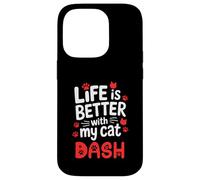 Nom du Chat Dash Life is Better with My Cat Dash Coque pour iPhone 14 Pro