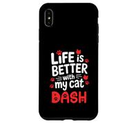 Nom du Chat Dash Life is Better with My Cat Dash Coque pour iPhone XS Max