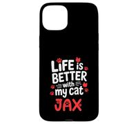 Nom du Chat Jax Life is Better with My Cat Jax Coque pour iPhone 15 Plus
