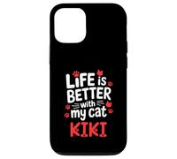 Nom du Chat Kiki Life is Better with My Cat Kiki Coque pour iPhone 12/12 Pro
