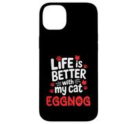 Nom du Chat Lait de Poule Life is Better with My Cat Eggnog Coque pour iPhone 14 Plus