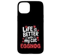 Nom du Chat Lait de Poule Life is Better with My Cat Eggnog Coque pour iPhone 15 Plus
