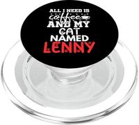 Nom du Chat Lenny Gifts All I Need is Coffee Chat nommé Lenny PopSockets PopGrip pour MagSafe