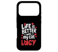 Nom du Chat Lucy Life is Better with My Cat Lucy Coque pour iPhone 17 Pro