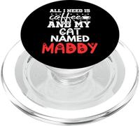 Nom du Chat Maddy Gifts All I Need is Coffee Chat nommé Maddy PopSockets PopGrip pour MagSafe