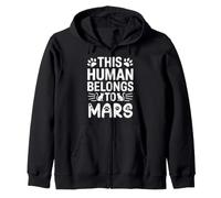 Nom du Chat Mars Cet Humain Appartient à Mars Funny Cat Lover Sweat à Capuche