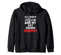 Nom du Chat Murphy Gifts All I Need is Coffee Chat nommé Murphy Sweat à Capuche