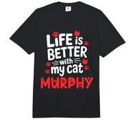Nom du Chat Murphy Life is Better with My Cat Murphy Comfort Colors Adult Heavyweight T-Shirt