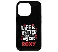 Nom du Chat Roxy Life is Better with My Cat Roxy Coque pour iPhone 13 Pro