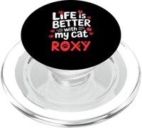 Nom du Chat Roxy Life is Better with My Cat Roxy PopSockets PopGrip pour MagSafe