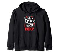 Nom du Chat Roxy Life is Better with My Cat Roxy Sweat à Capuche