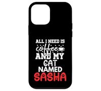 Nom du Chat Sasha Gifts All I Need is Coffee Chat nommé Sasha Coque pour iPhone 12 Mini