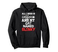 Nom du Chat Slinky Gifts All I Need is Coffee Chat nommé Slinky Sweat à Capuche