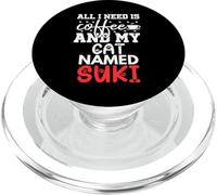 Nom du Chat Suki Gifts All I Need is Coffee Chat nommé Suki PopSockets PopGrip pour MagSafe