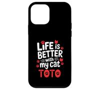 Nom du Chat Toto Life is Better with My Cat Toto Coque pour iPhone 12 Mini