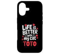 Nom du Chat Toto Life is Better with My Cat Toto Coque pour iPhone 17
