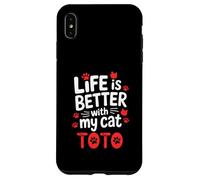Nom du Chat Toto Life is Better with My Cat Toto Coque pour iPhone XS Max