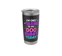 Nom du chien Buddy ne parle qu'à mon nom de copain Gobelet isotherme en acier inoxydable double paroi