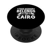 Nom du Chien Cairo Cadeau personnalisé This Human Belongs to a PopSockets PopGrip Adhésif
