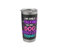 Nom du chien : gaufres : seulement parler à mon chien Gobelet isotherme en acier inoxydable double paroi