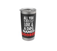Nom du chien Goober Design - Tout ce dont vous avez besoin, c'est l'amour Gobelet isotherme en acier inoxydable double paroi