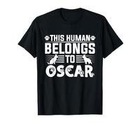 Nom du Chien Oscar personnalisé This Human Belongs to a T-Shirt