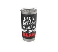 Nom du chien Ours Life Is Better With My Dog Named Bear Gobelet isotherme en acier inoxydable double paroi