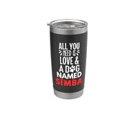 Nom du chien Simba Design - All You Need is Love ! Gobelet isotherme en acier inoxydable double paroi