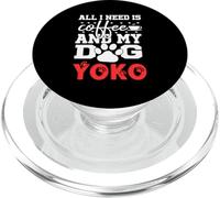 Nom du Chien Yoko All in Need is Coffee My Dog Named Yoko PopSockets PopGrip pour MagSafe