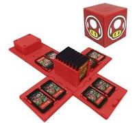 【Nom du magasin: WISETONY®】Boîtes de rangement avec 16 poches pour jeux Nintendo Switch - Rouge champignon Rouge G
