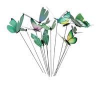 Nom HZling Lot de 12 décorations 3D à faire soi-même - Tailles de décoration d'intérieur - Fournitures florales - Fournitures de thé, mariage, Pâques, printemps, été, automne - 25,4 cm (vert, taille