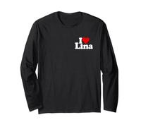 NOM I Love Heart Lina sur Un T-Shirt Manche Longue