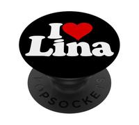 NOM I Love Heart Lina sur Un T-Shirt PopSockets PopGrip Adhésif