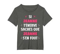 Nom Jeanne t'énerve Humour prénom personnalisé Jeanne T-Shirt, Femme Grandes Tailles, Asphalte, 5X