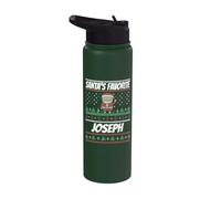 Nom Joseph de Noël amusant préféré du Père Noël Stainless Steel Insulated Water Bottle
