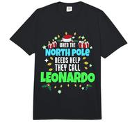 Nom Leonardo de Noël Leonardo Helper au Pôle Nord Comfort Colors Adult Heavyweight T-Shirt