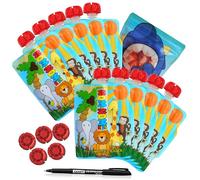 Nom Nom Kids ANIMAL Gourdes Réutilisables pour compotes et purées 140ml - 10 pack + 5 bouchons supplémentaires + 1 stylo, Sans BPA, Compatibles Congélateur et Lave Vaisselle